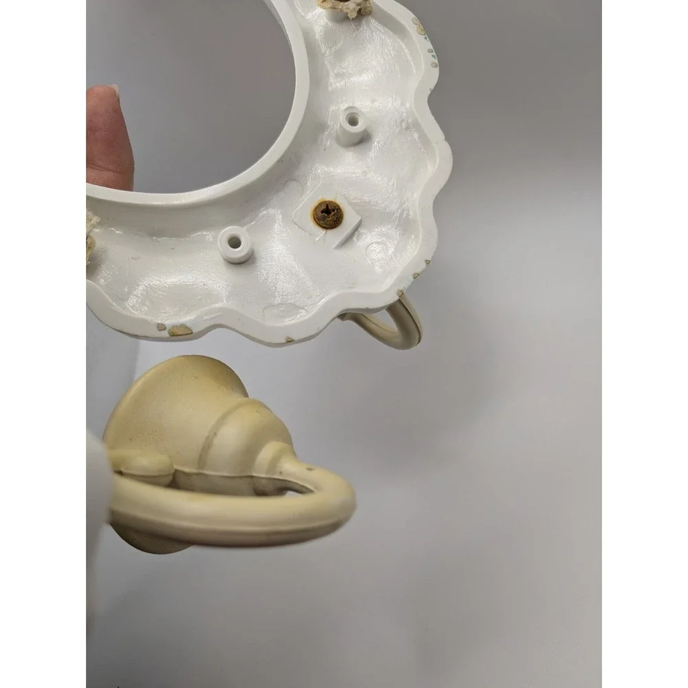 Burwood‎ White Hobnail Pink Ribbon Sconce Candle Holders Cottagecore Wall Set